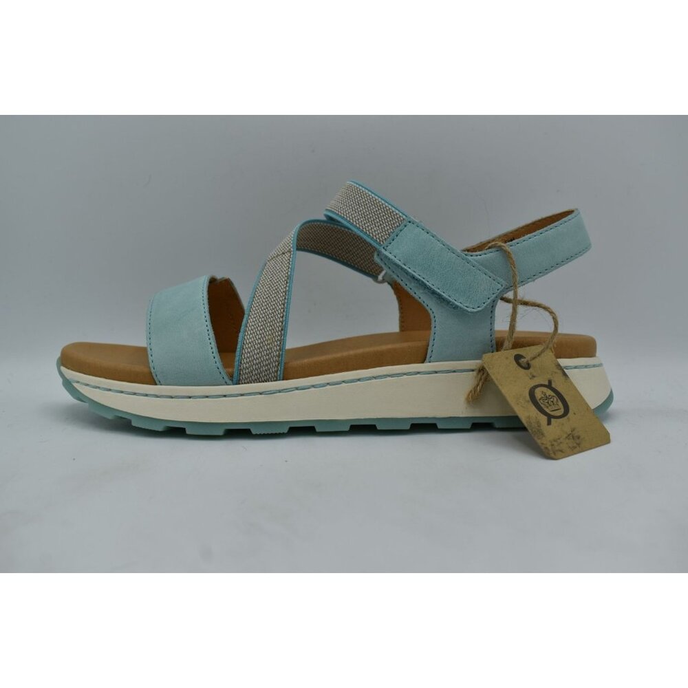Born Womens Size 8 Mady Turquoise Combo Leather Strappy Open Toe Sandals Shoes - Picture 8 of 15